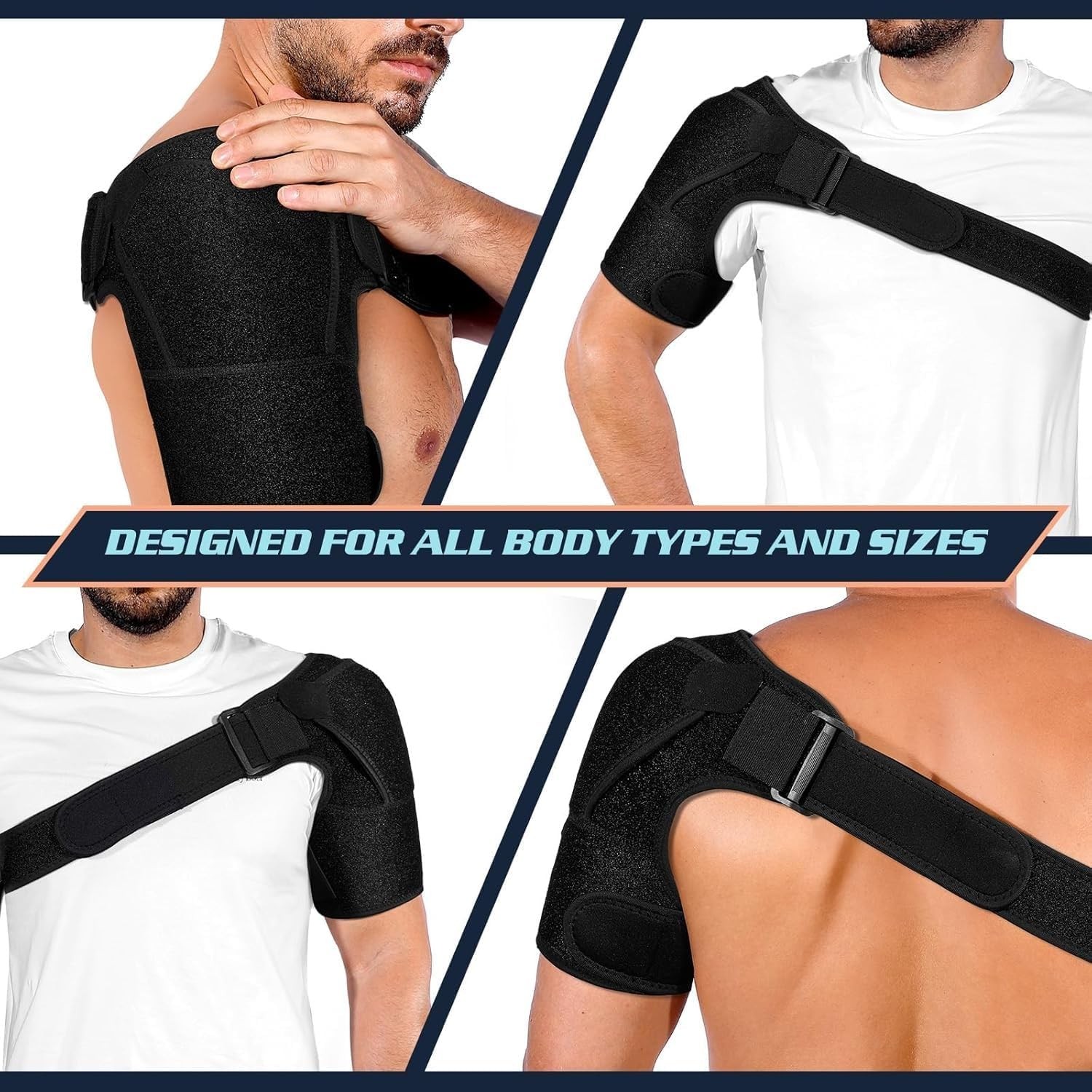 Adjustable Shoulder Brace for Torn Rotator Cuff Compression Sleeve