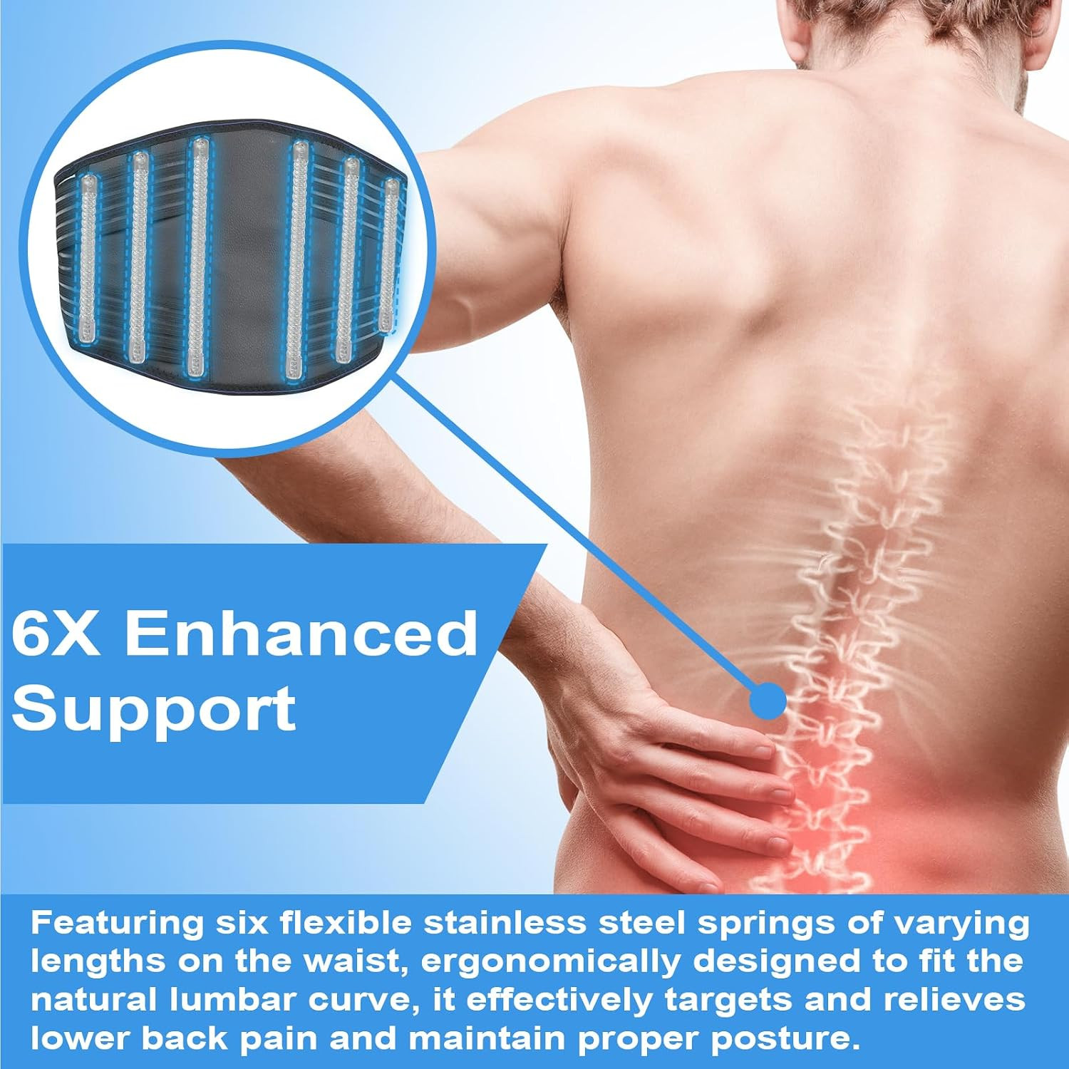 Back Brace for Lower Back Pain Relief, Lumbar Support Belt for Men&Women | for W