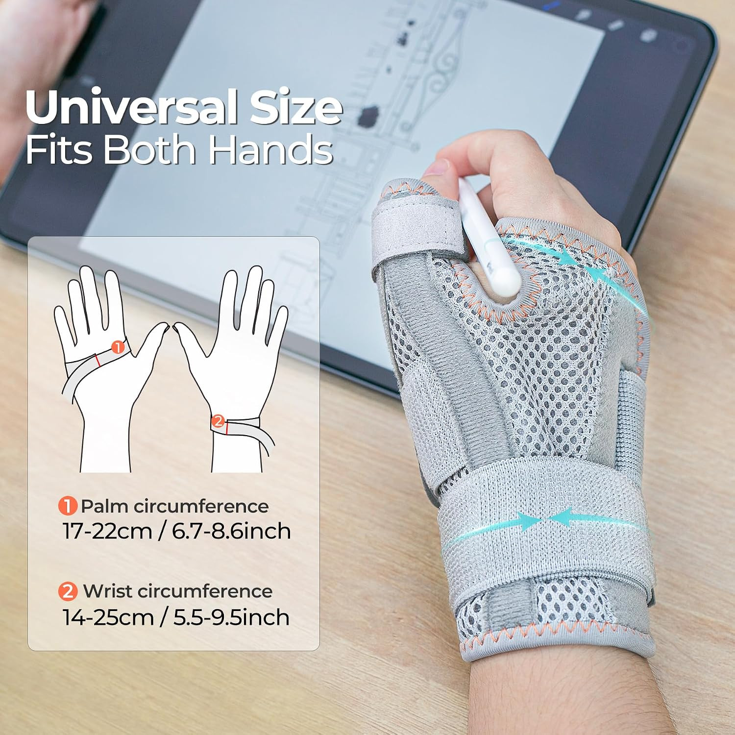 Thumb Splint, Reversible Thumb Spica Splint Right& Left Hand | One Size, Day …