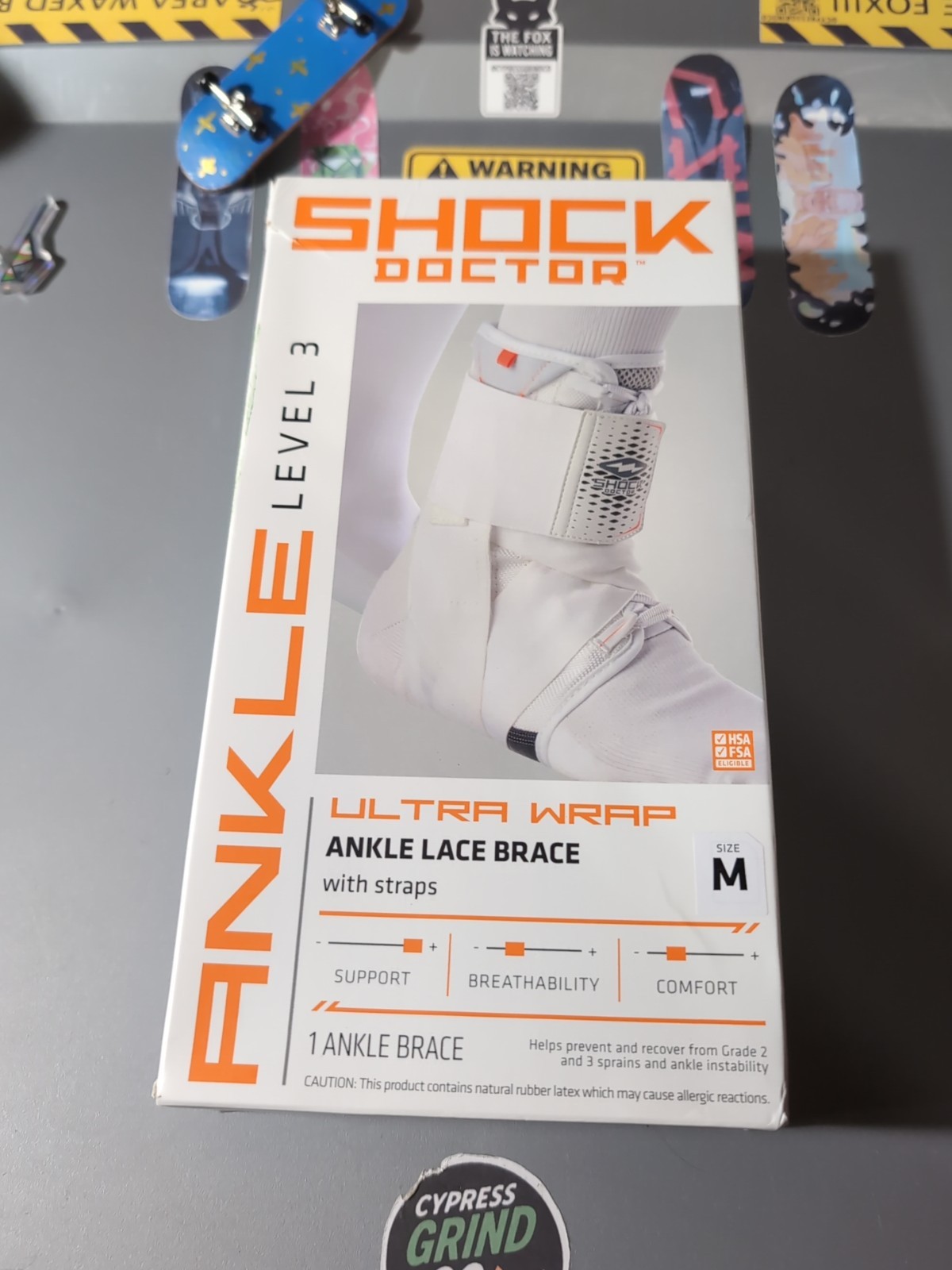 Shock Doctor Ultra Wrap Lace Ankle Brace Adult Medium Black Adjustable Support