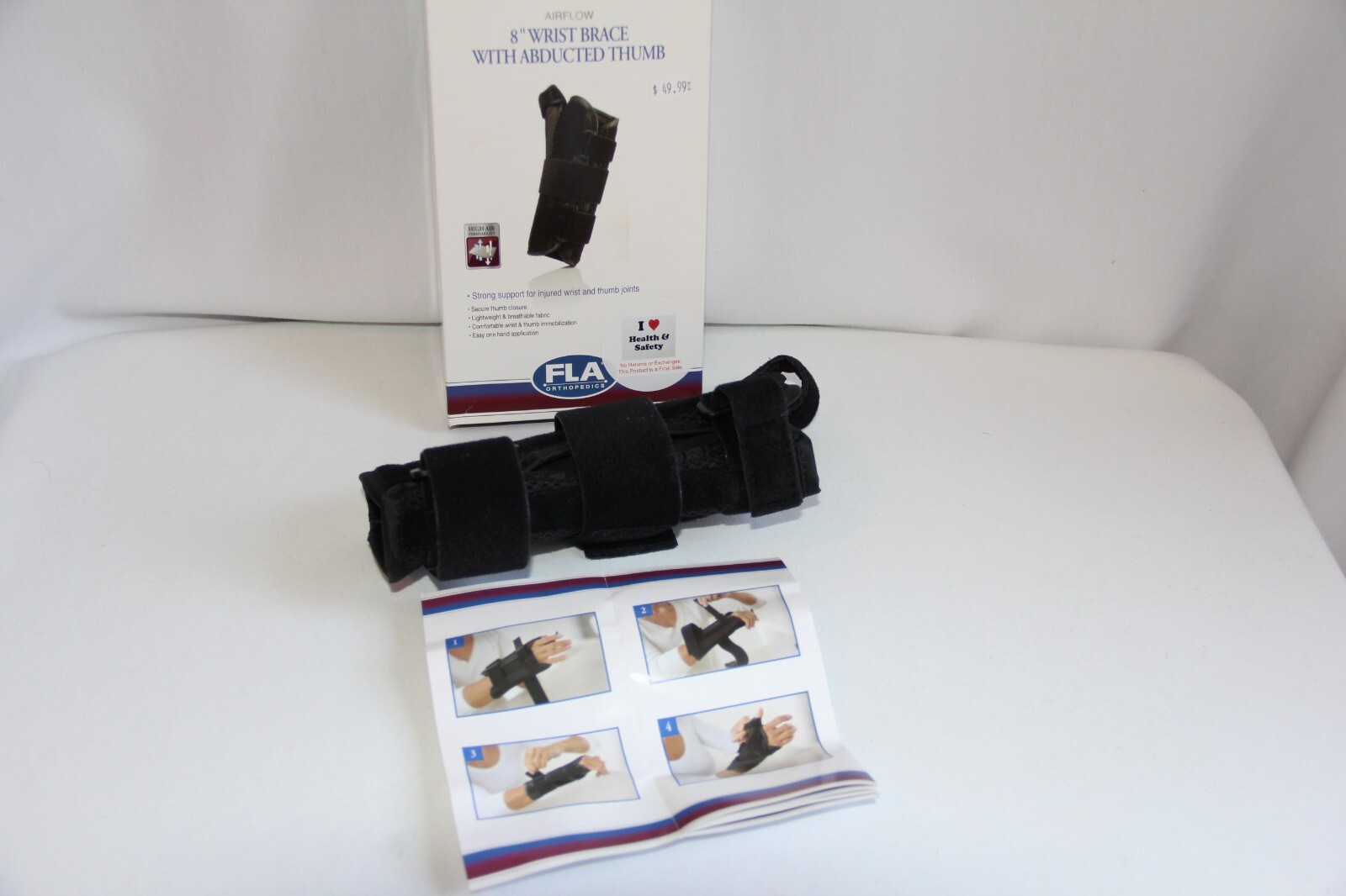 New with Tags Pro-Lite 8” Wrist Brace with Abducted Thumb. Size S/M Right Hand