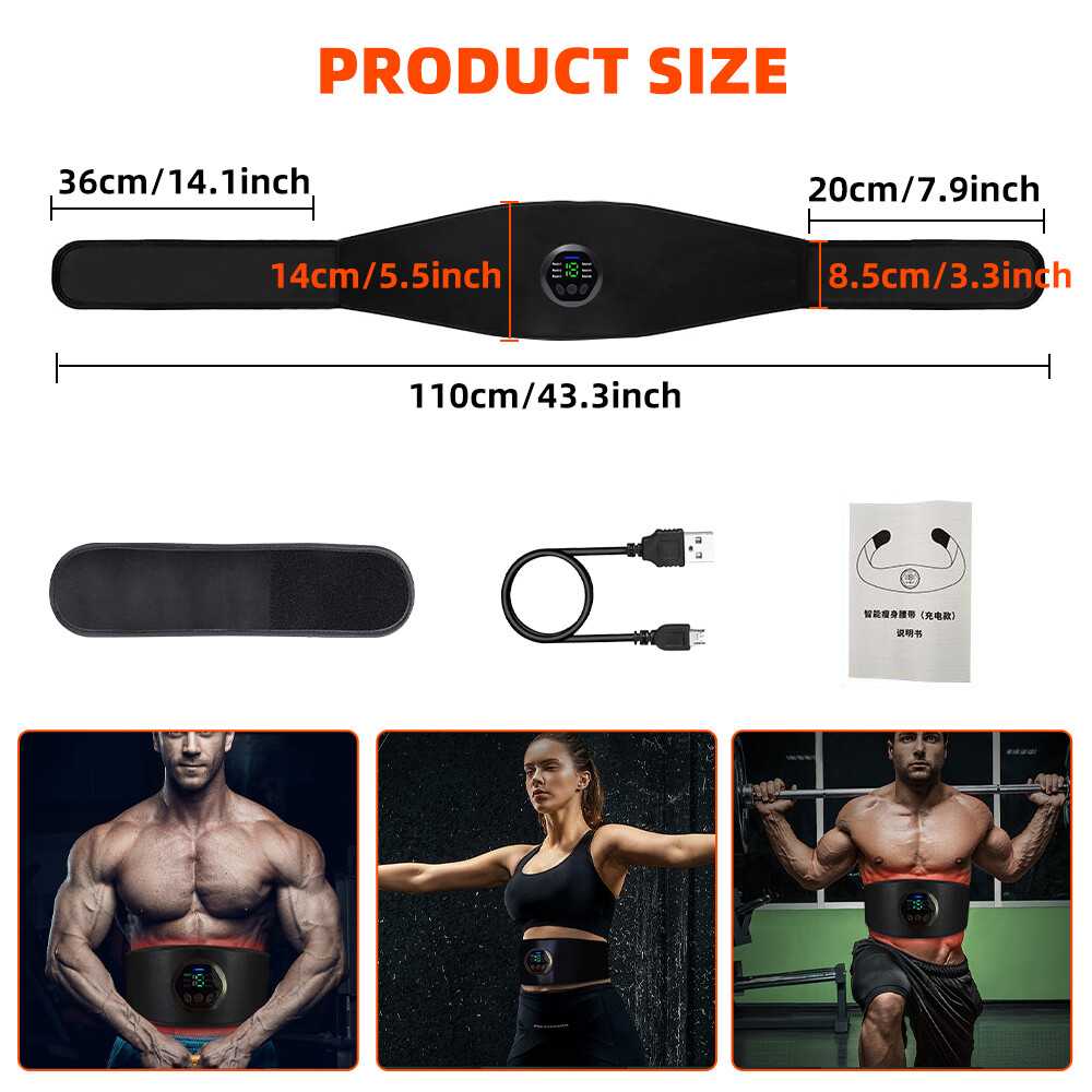 Abdominal EMS Muscle Stimulator Belt Electric ABS Fitness Toning Trainer Sticker