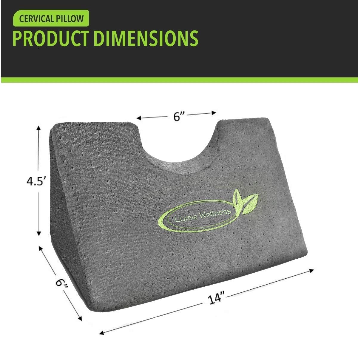 Cervical Wedge Pillow for Neck & Shoulder Pain Relief, Contoured Support