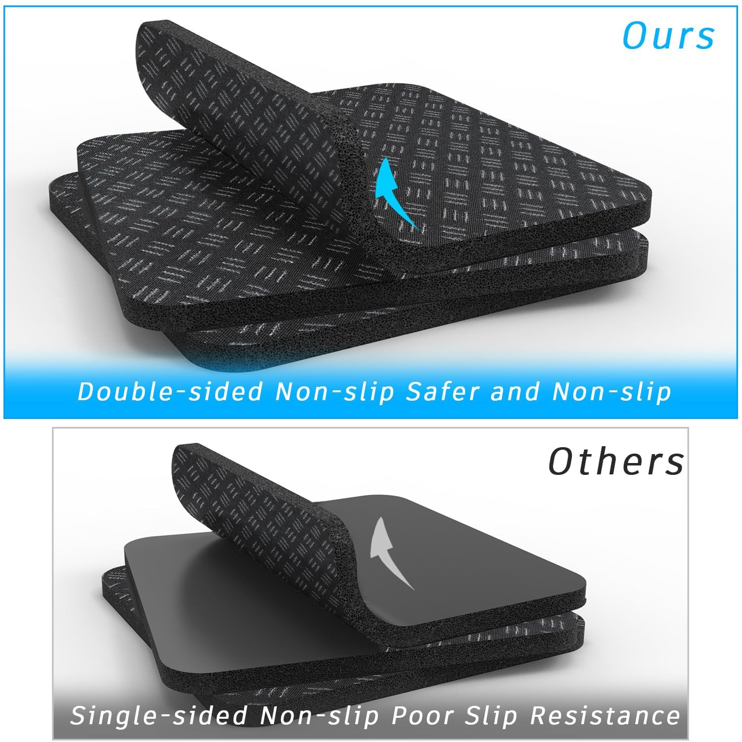 Anti-Slip Equipment Mats for Under Desk Pedal Exerciser 4 Pack 4″ x Black