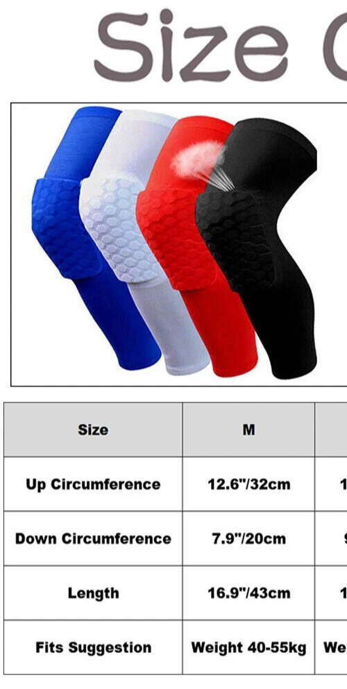 Knee Pads Crashproof Long Leg Knee Sleeve Brace Basketball/ Volleyball/ Football