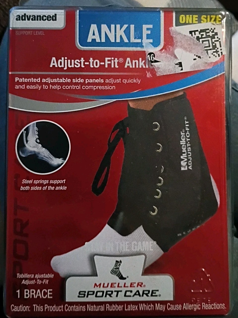Mueller Sport Care One Size Adjustable Lace Up Maximum Support Ankle Brace NEW