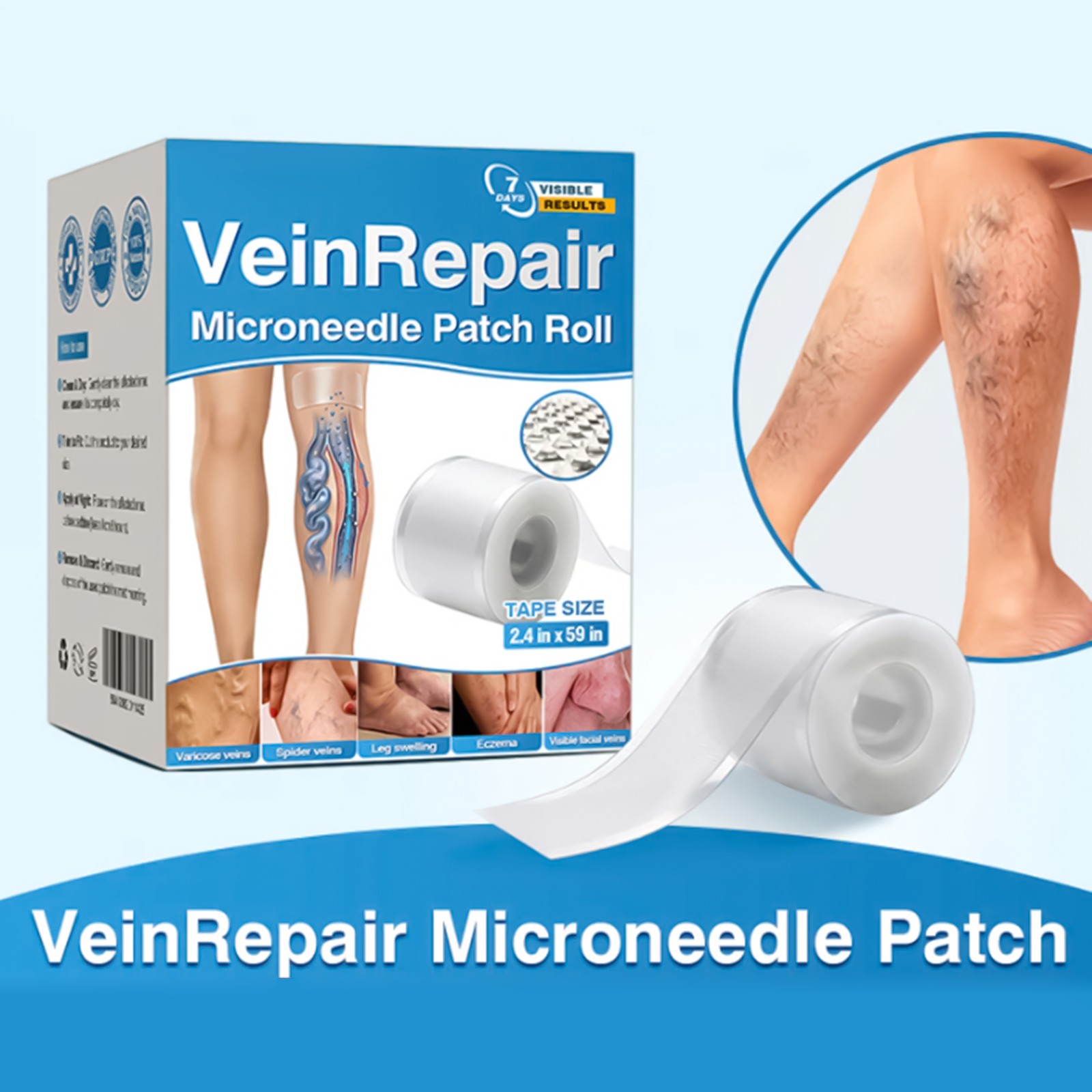 GFOUK Vein Repair Microneedle Patch Roll, GFOUK Vein Repair Patches, Professiona