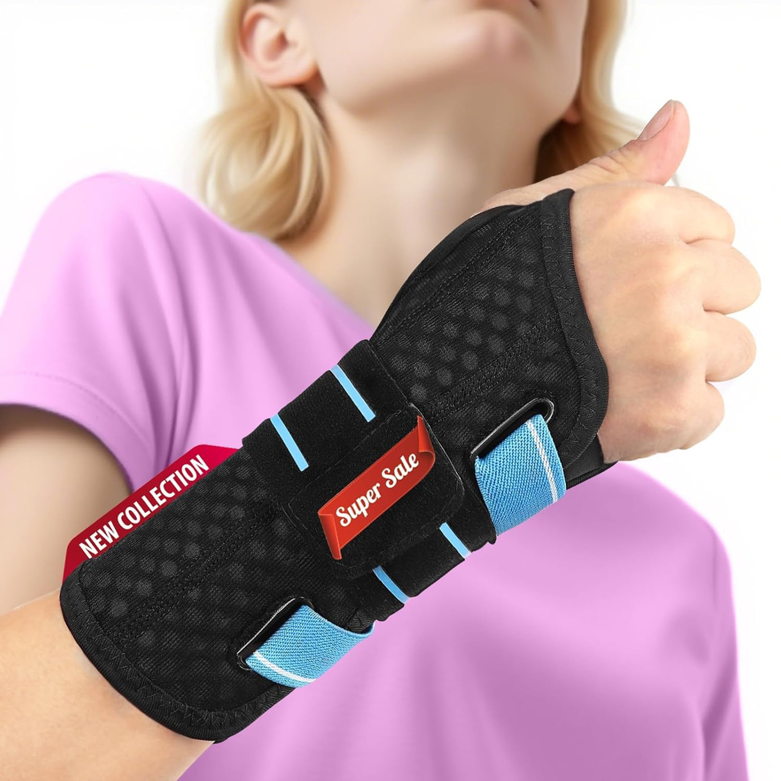 Carpal Tunnel Wrist Brace with Splint Support for Night Sleep Adjustable