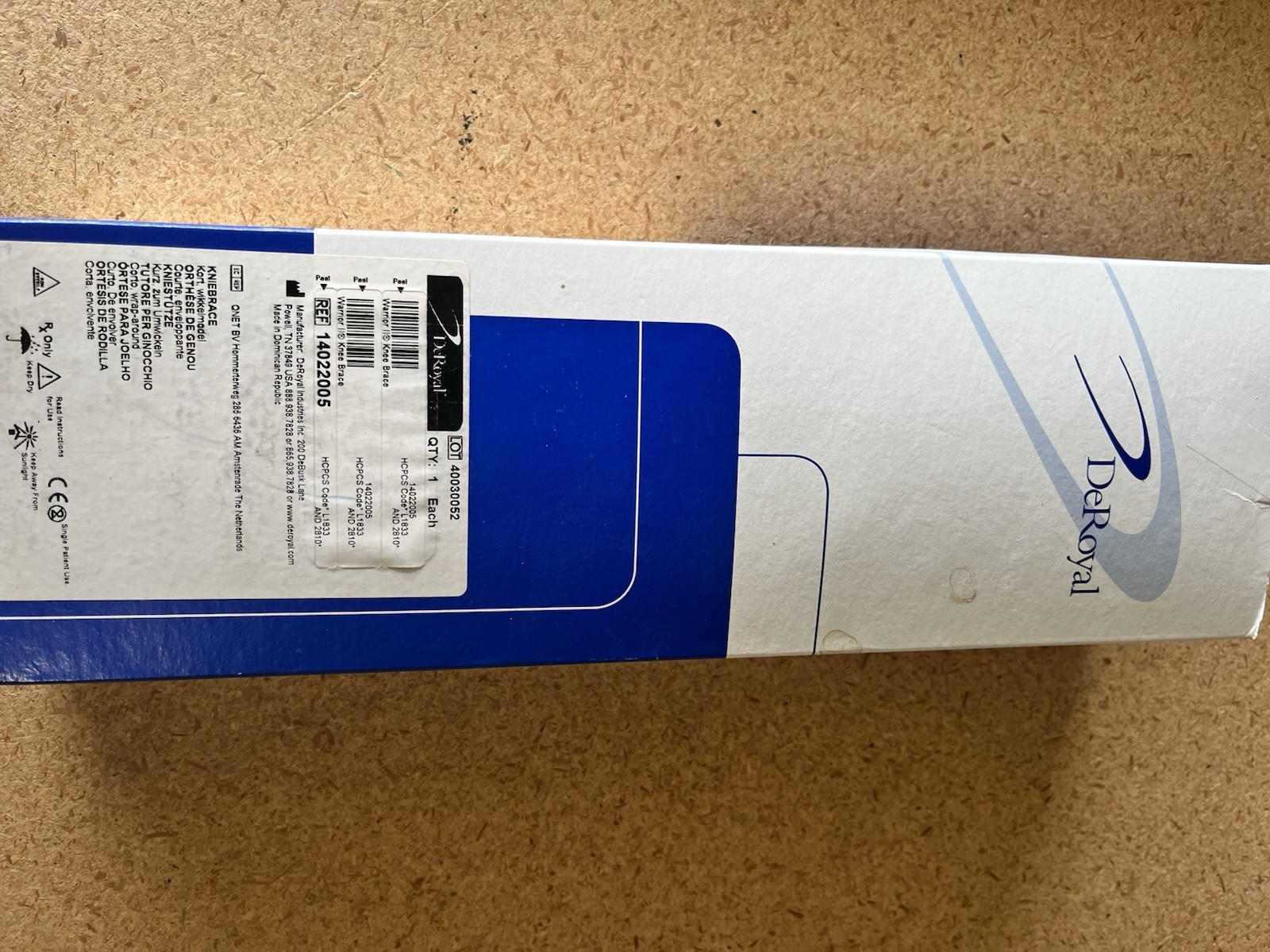 DeRoyal WARRIOR® II KNEE BRACE