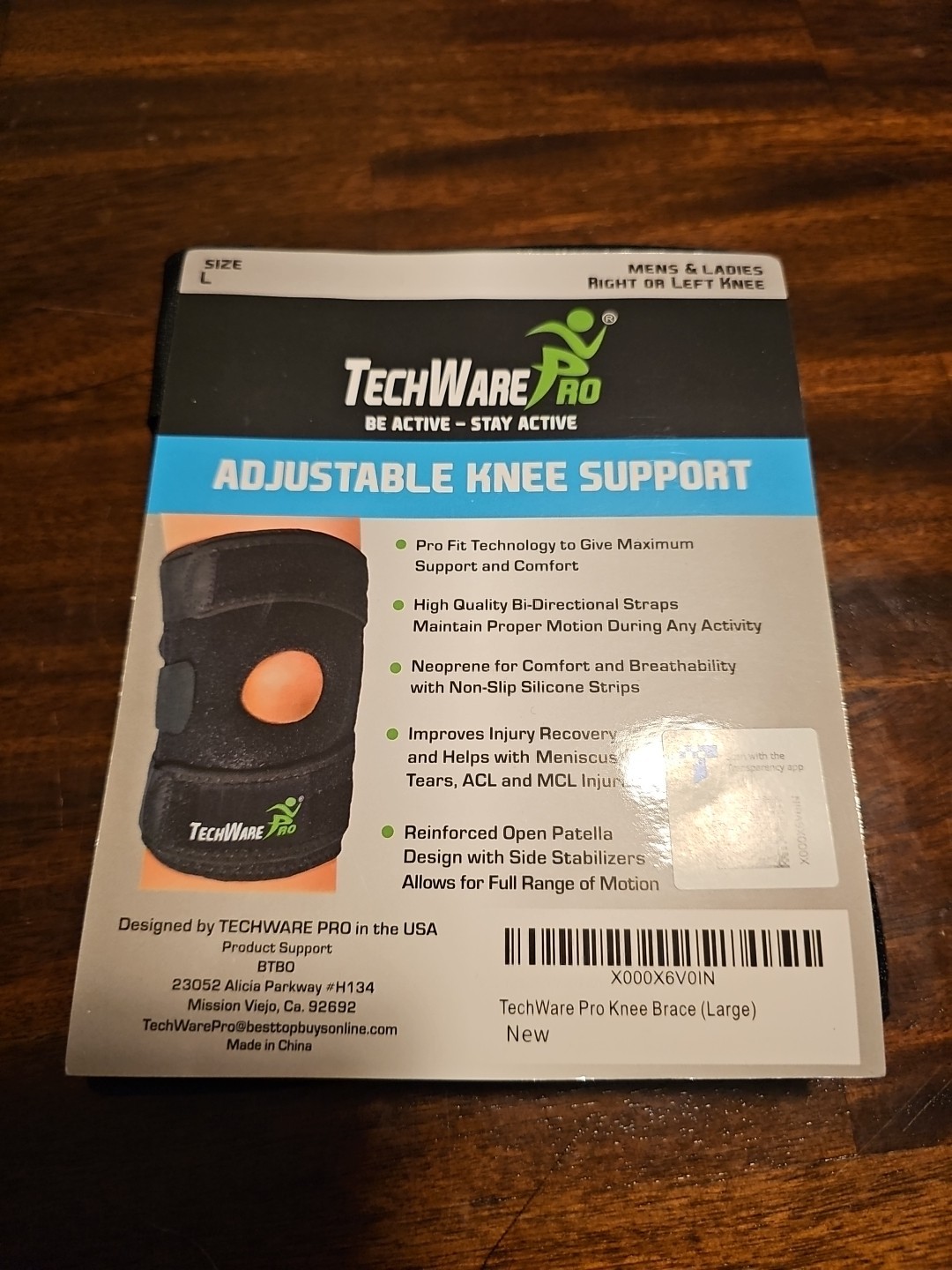 🔥TechWare Pro Knee Brace Support Knee Brace for Knee Pain Size Large NIB (D1)