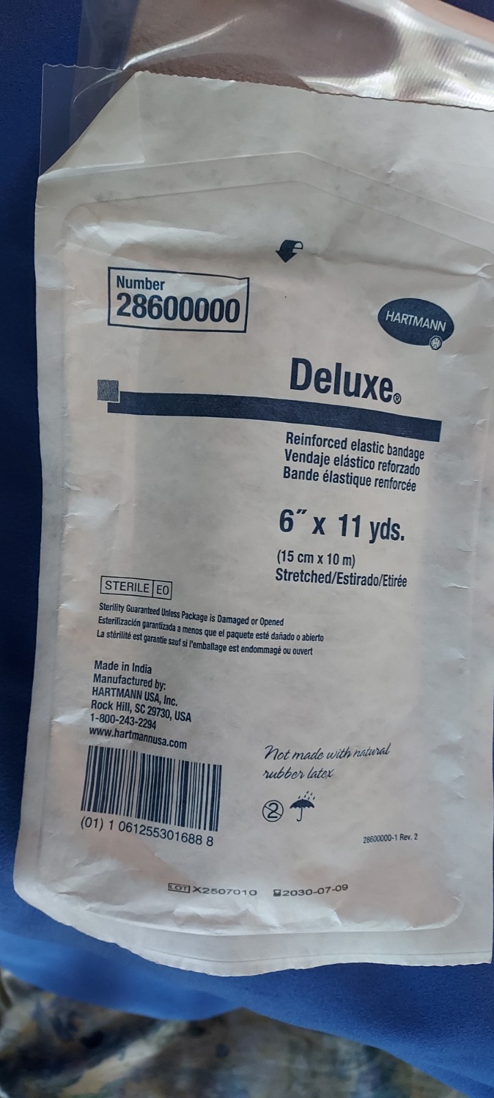 New in Pkgs 2 Rolls of Reinforced Elastic Bandage 6 Inch x 11 Yards by Hartmann