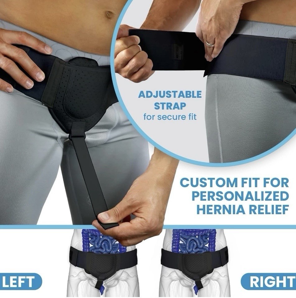 Everyday Medical Inguinal Hernia Support Groin Belt S/M Black 8104