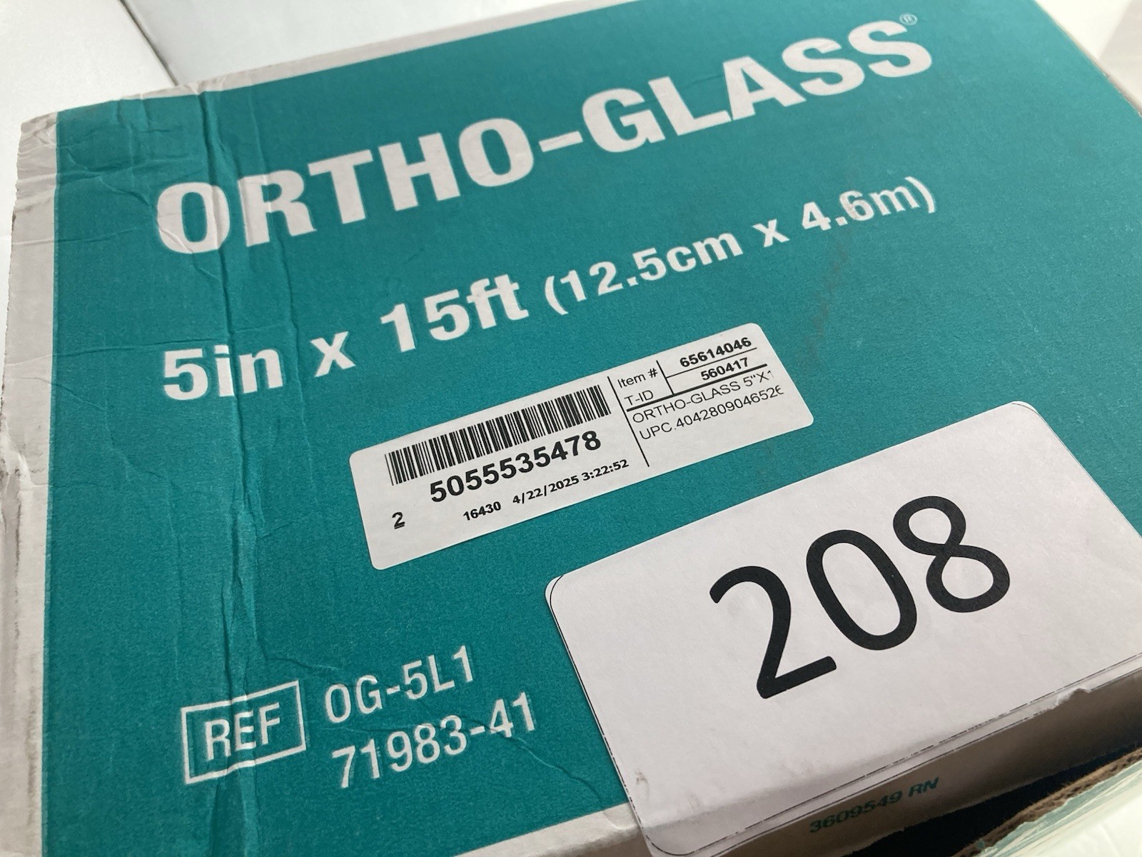 ORTHO-GLASS Padded Splint Roll 5 Inch X 15 Foot Fiberglass Exp 10-21-2027 (2 Ct)