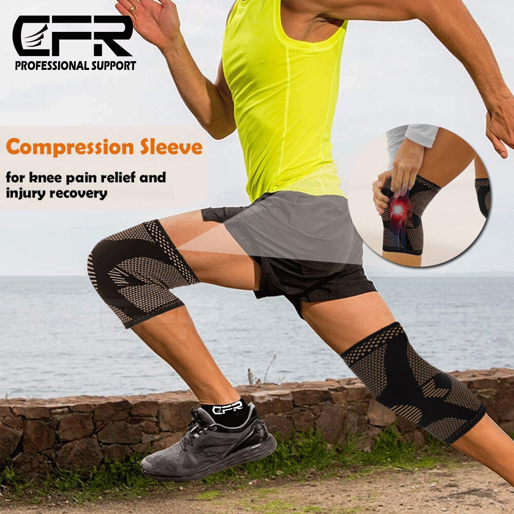 Knee Sleeves Compression Brace Support Sport Joint Injury Pain Arthritis Copper@