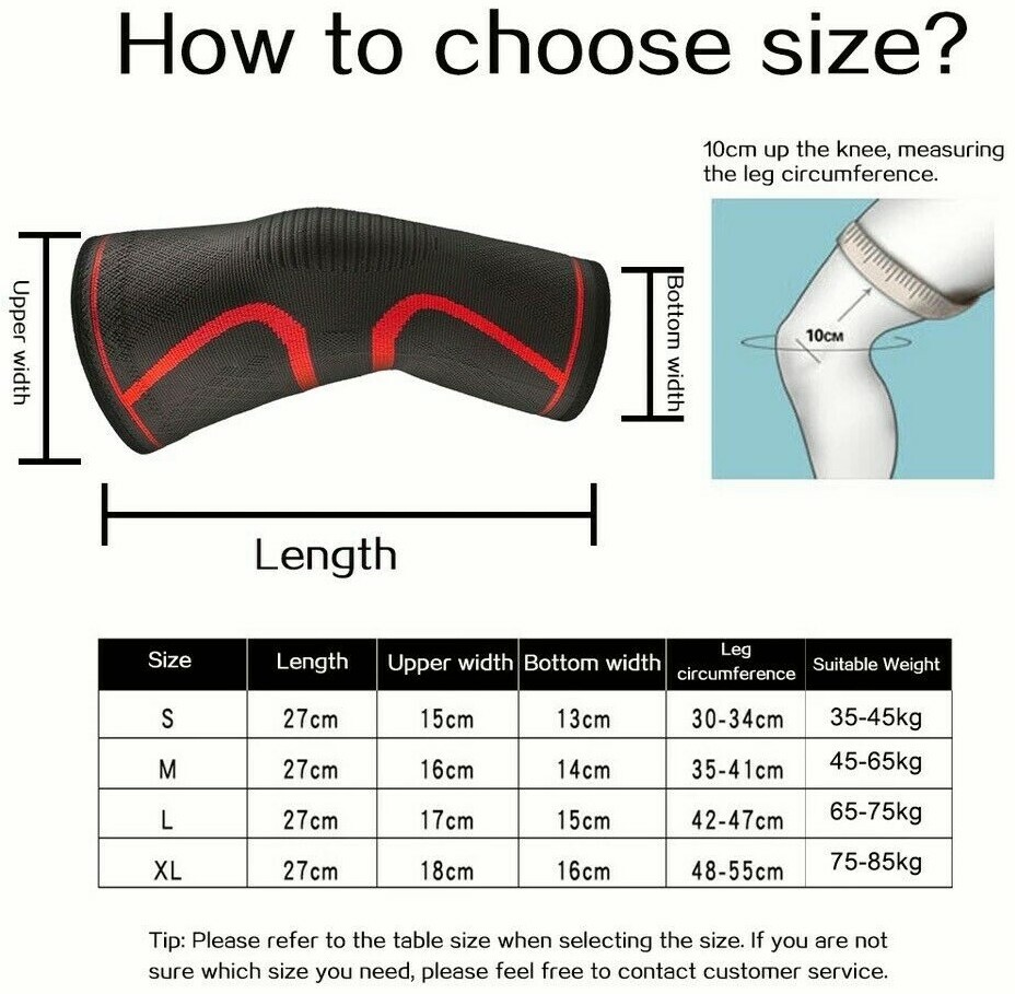 Knee Compression Brace Sleeve Support Sport Joint Injury Pain Relief Arthritis