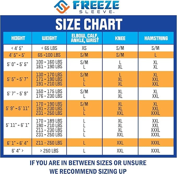 Freeze Sleeve Cold Therapy Compression Sleeve Size Large