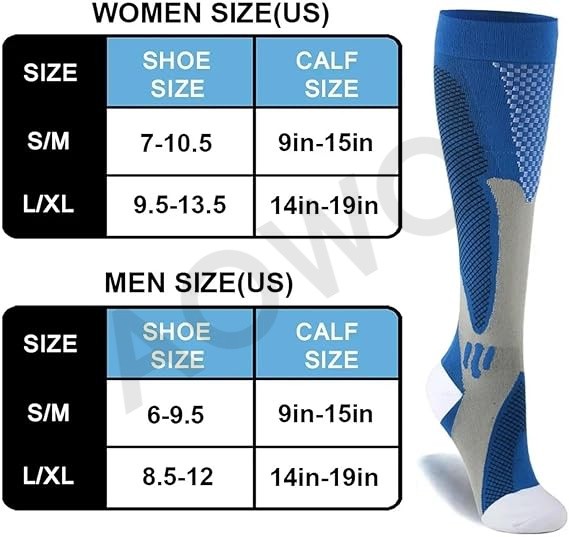20-25mmHg Compression Socks for Men Women Sports Travel Pregnancy Circulation