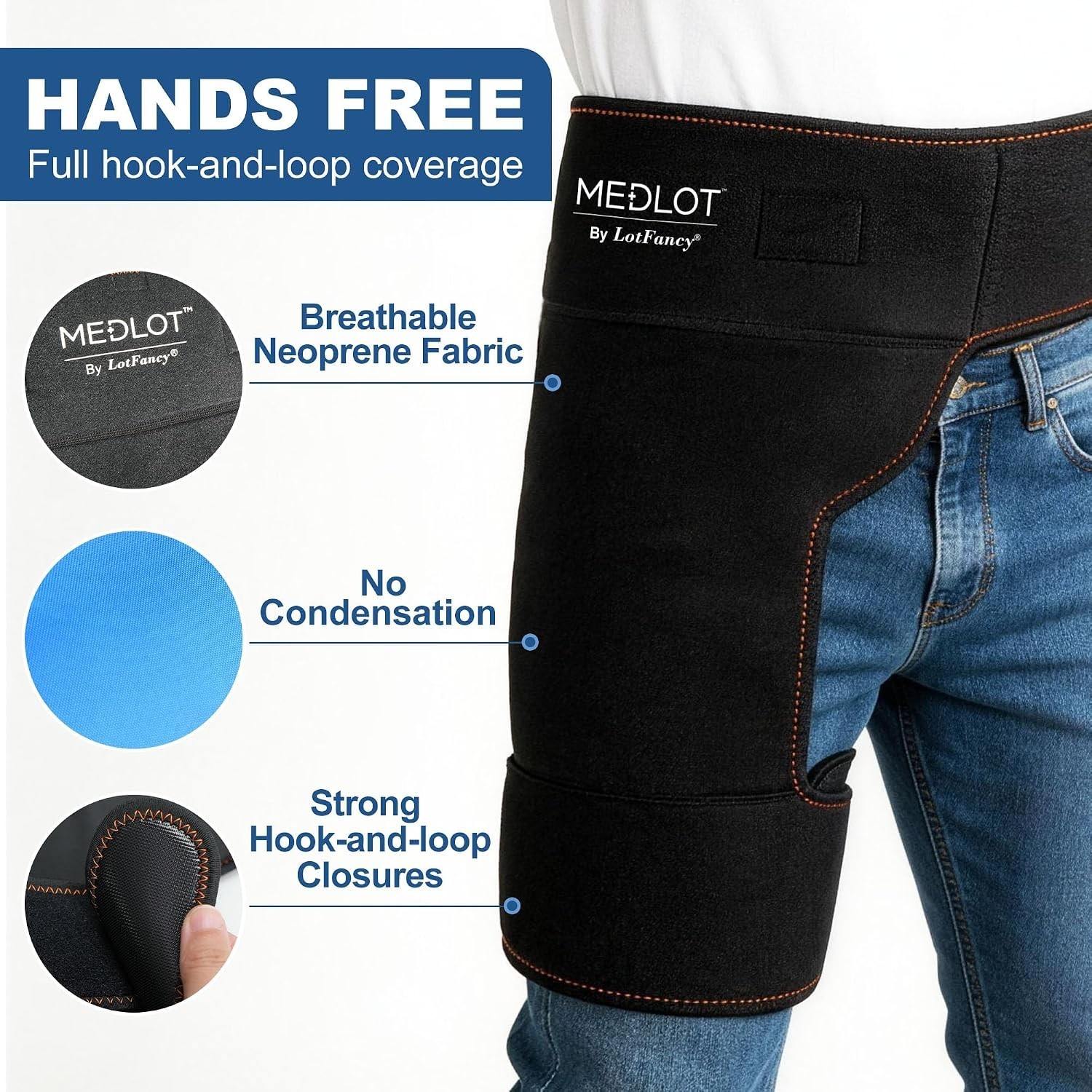Adjustable Hip Ice Pack Wrap for Sciatica & Thigh Injuries Relief – 2 Piece Set