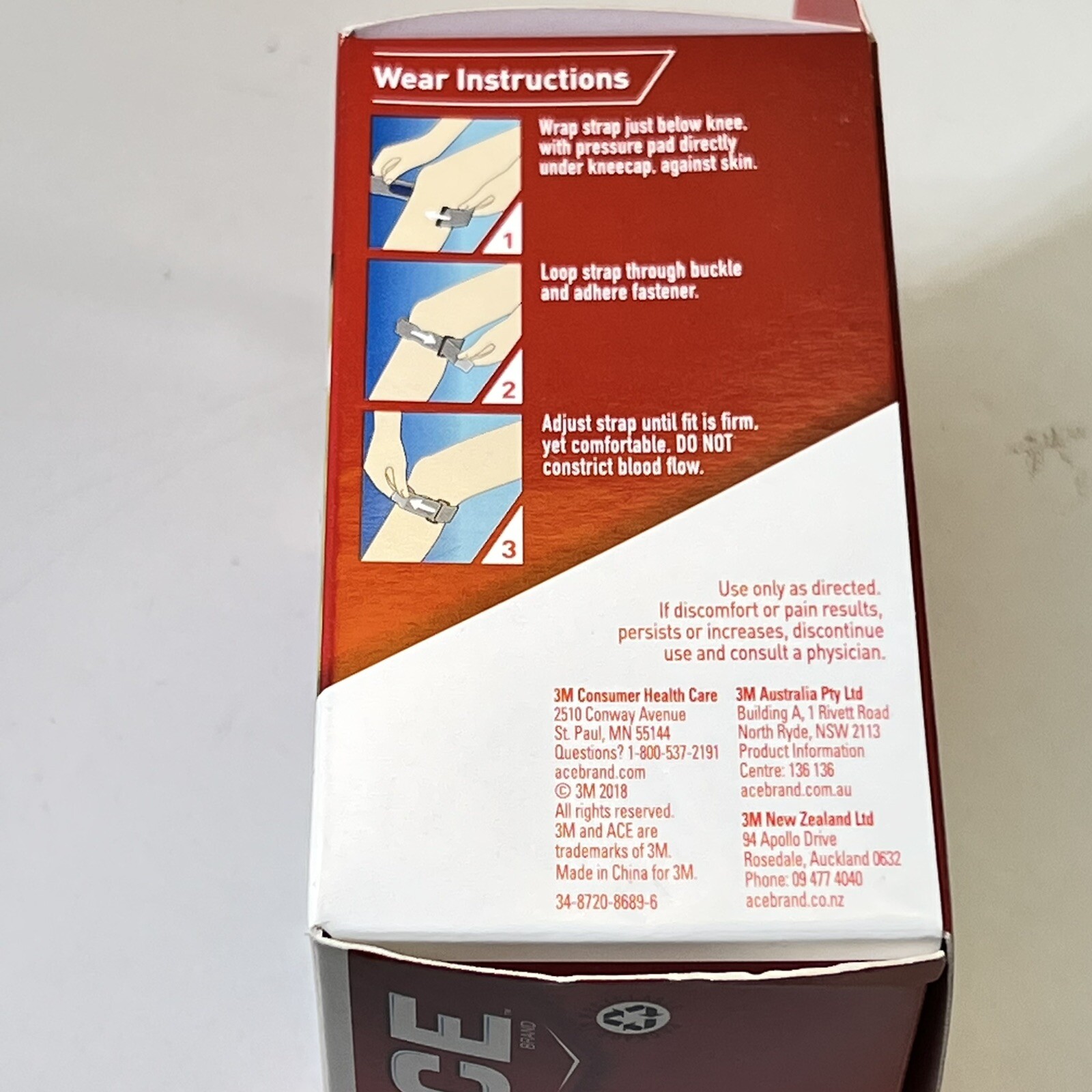 1 ACE Knee Strap 207359 OS Adjustable Support Level 2 Left or Right injury arch