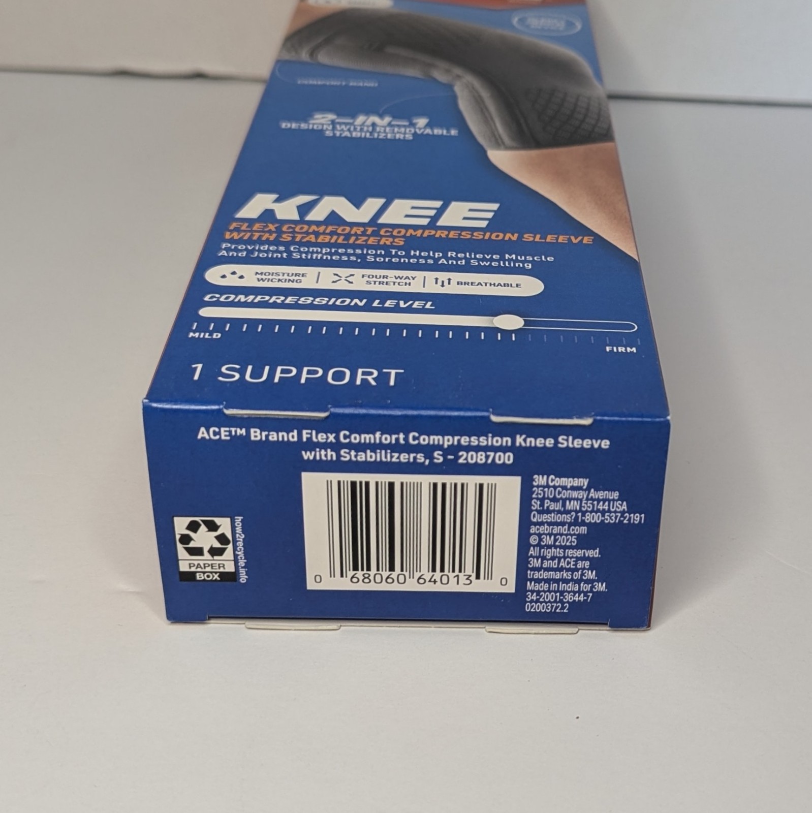 ACE Brand Flex Comfort Compression Knee Sleeve with Stabilizers