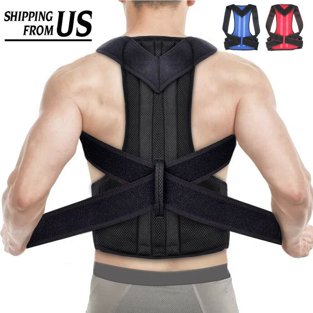 Adjustable Lumbar Support Back Brace for Men and Women Shoulder Straightener