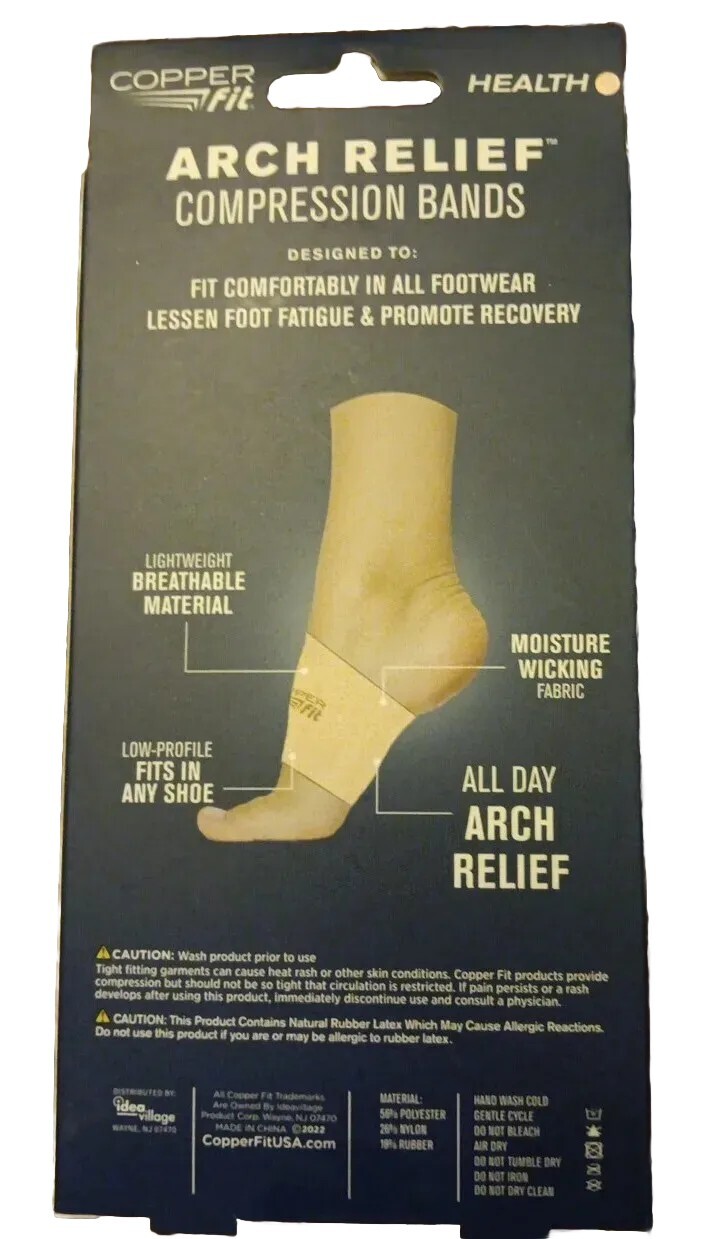Copper Fit Copper Infused Arch Relief COMPRESSION BANDS One Size Unisex BNIB