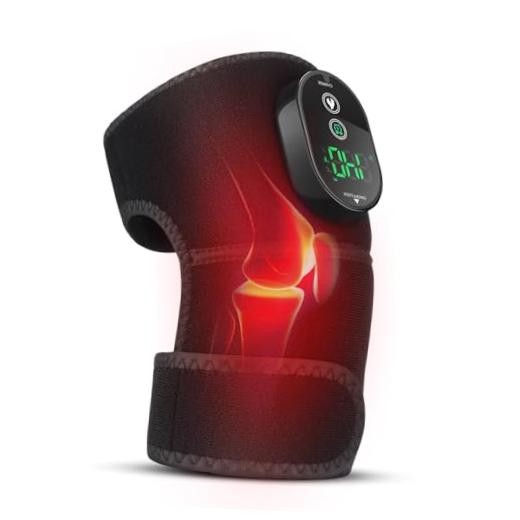 Cordless Heated Knee Brace for Pain Relief, Rechargeable Heating Knee Brace