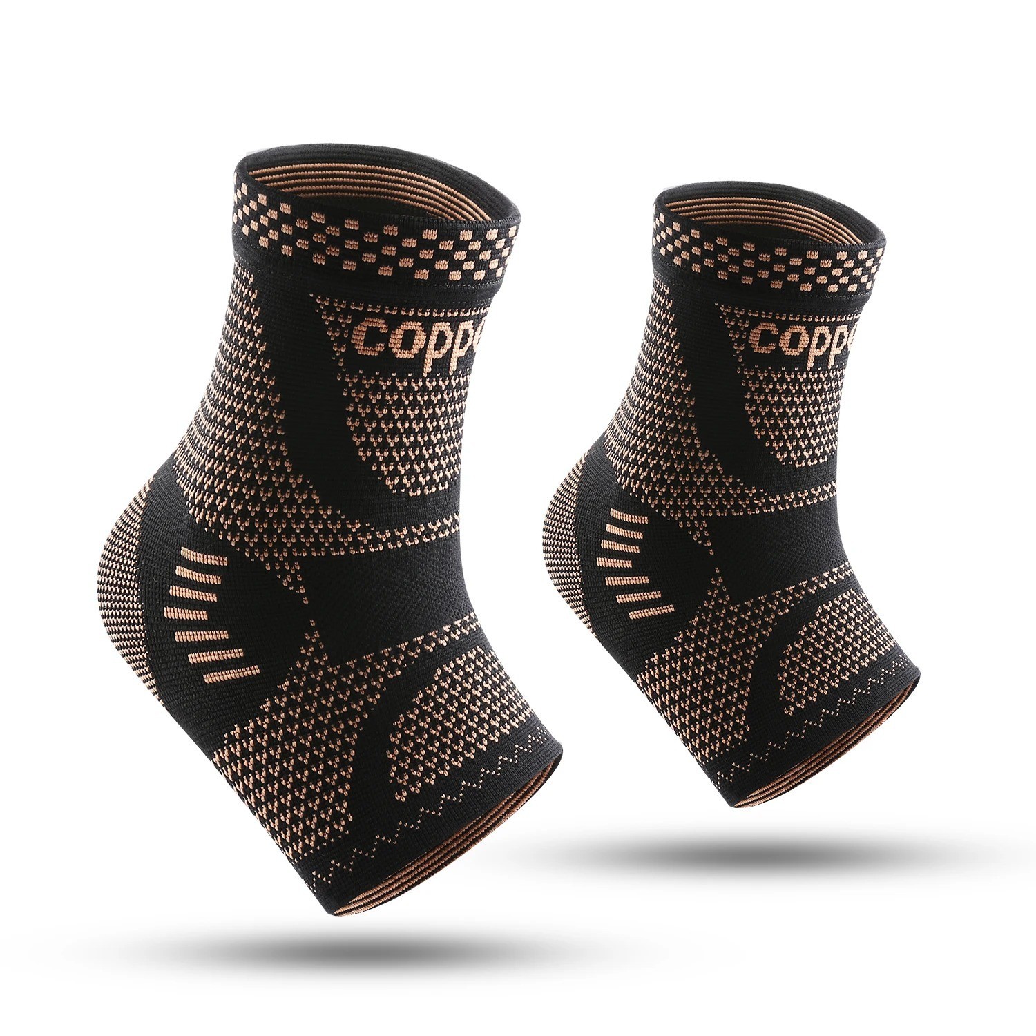 Copper Ankle Support Brace Compression Sleeve Socks Elastic Foot Pain Relief.