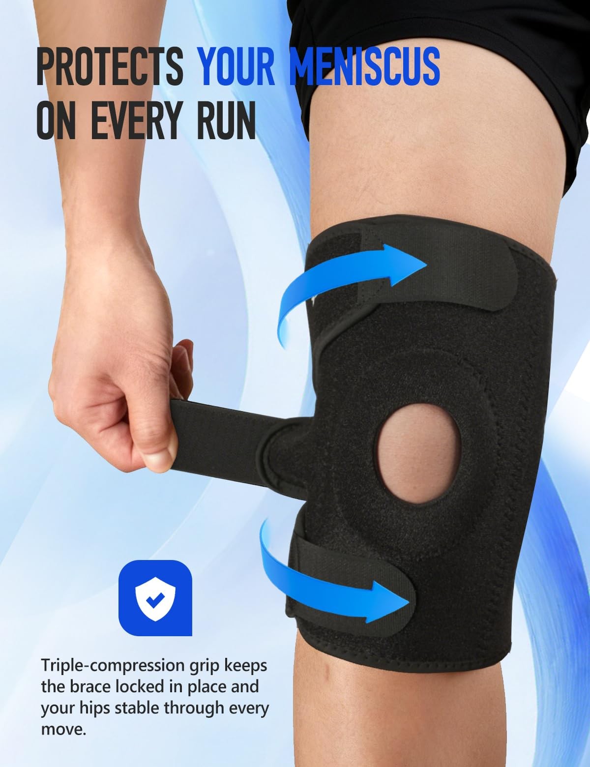 Professional Compression Knee Brace for Men & Women – Adjustable Knee Support…