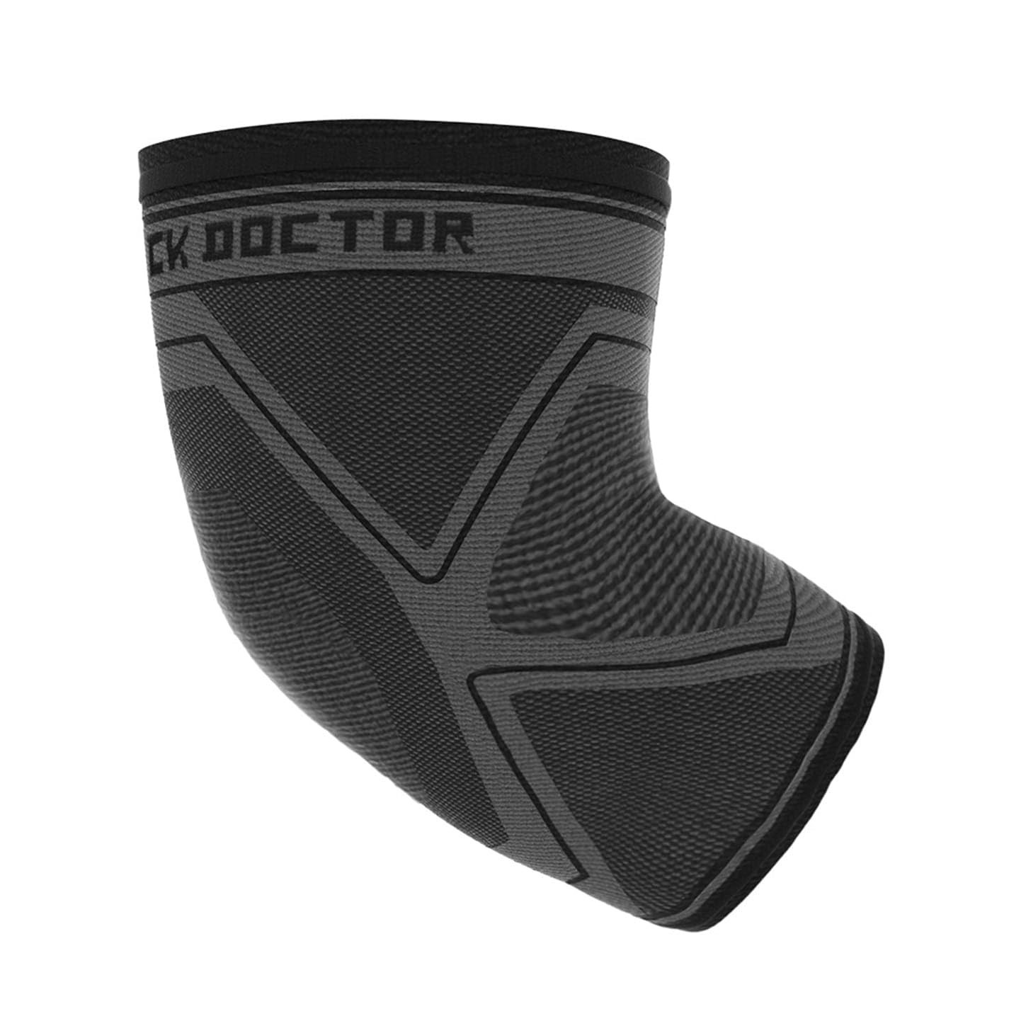 Shock Doctor 2026 Comp Knit Elbw SLV Gry/blk A/L, Large, Black/Grey