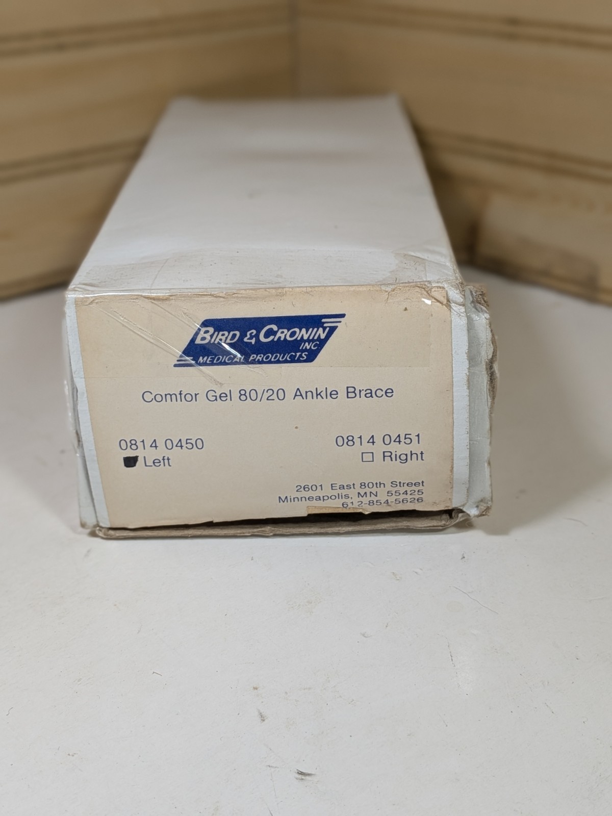 Vintage Bird & Cronin 10″ Gel Left Ankle Brace With Optional Hot & Cold Therapy