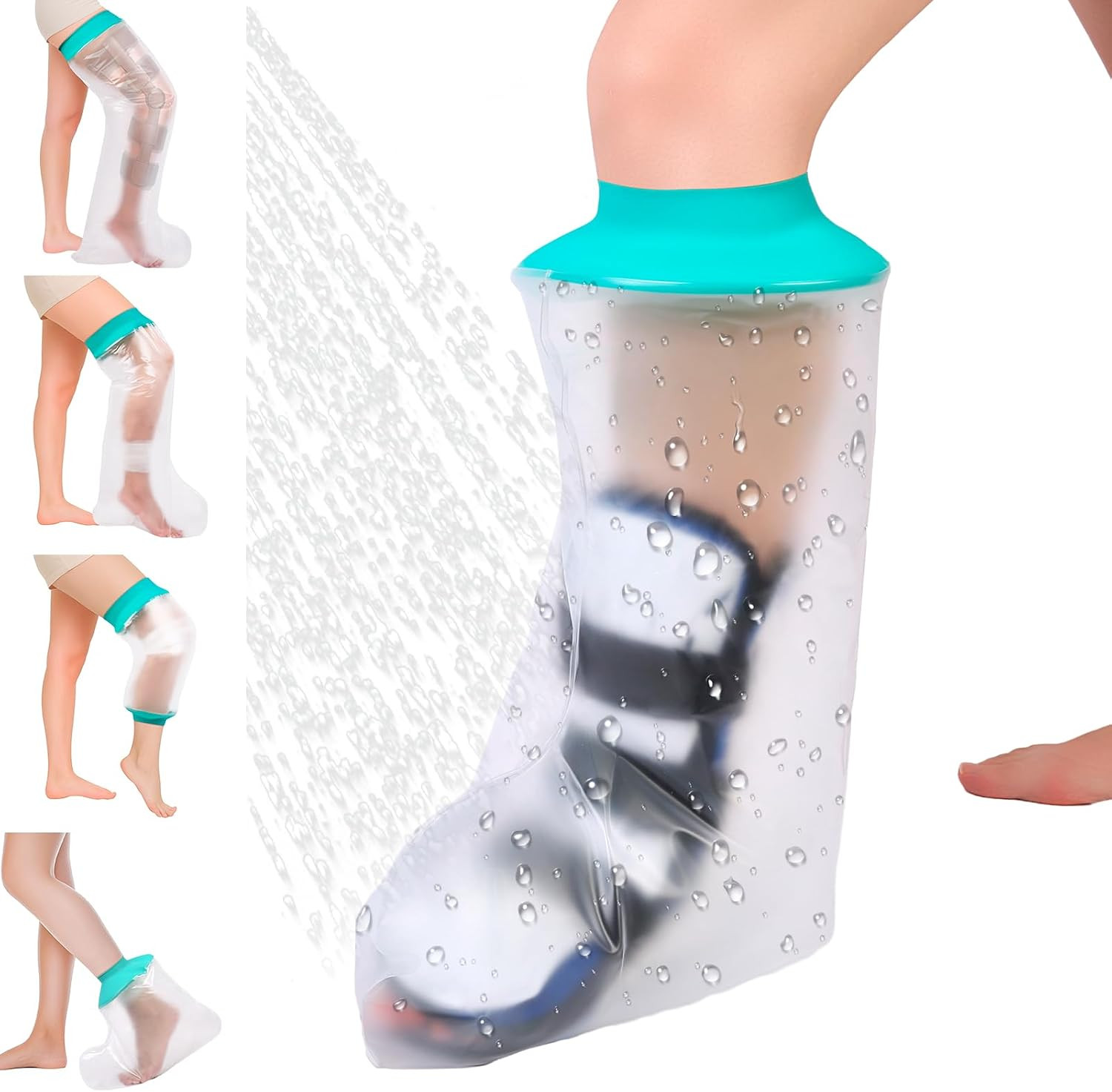 Waterproof Leg Cast Cover for Showering, Reusable Shower Sleeve for Leg after Su