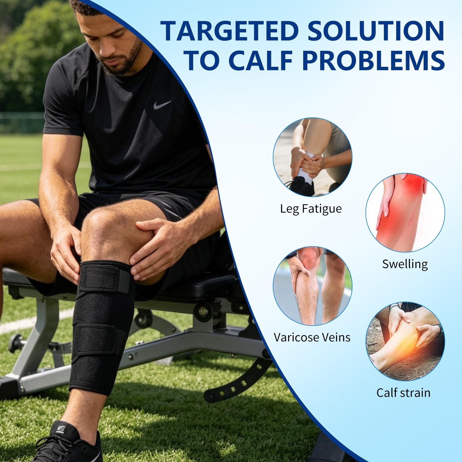 Calf Brace Compression Wrap, Adjustable Shin Splint Support for Men & Women, …