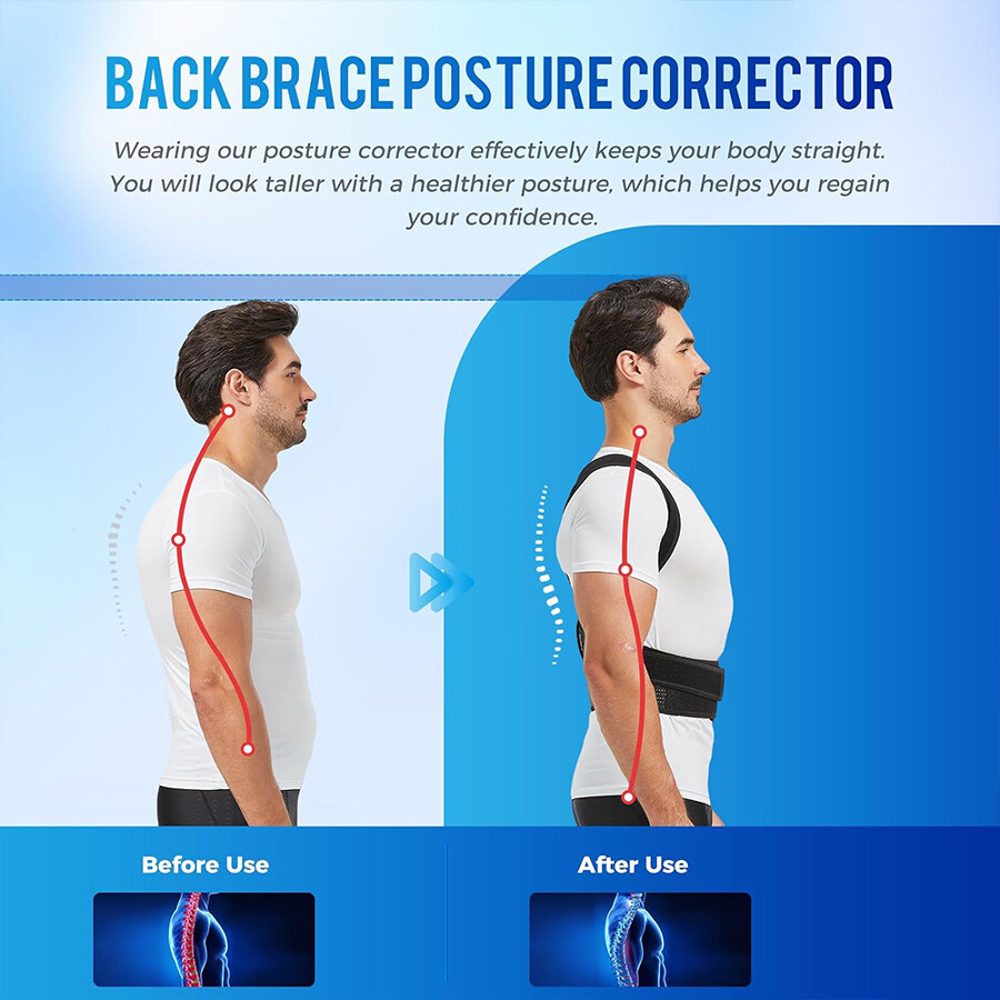 Men Women Posture Corrector for Hunched Back Kyphosis, Compression Fracture Belt