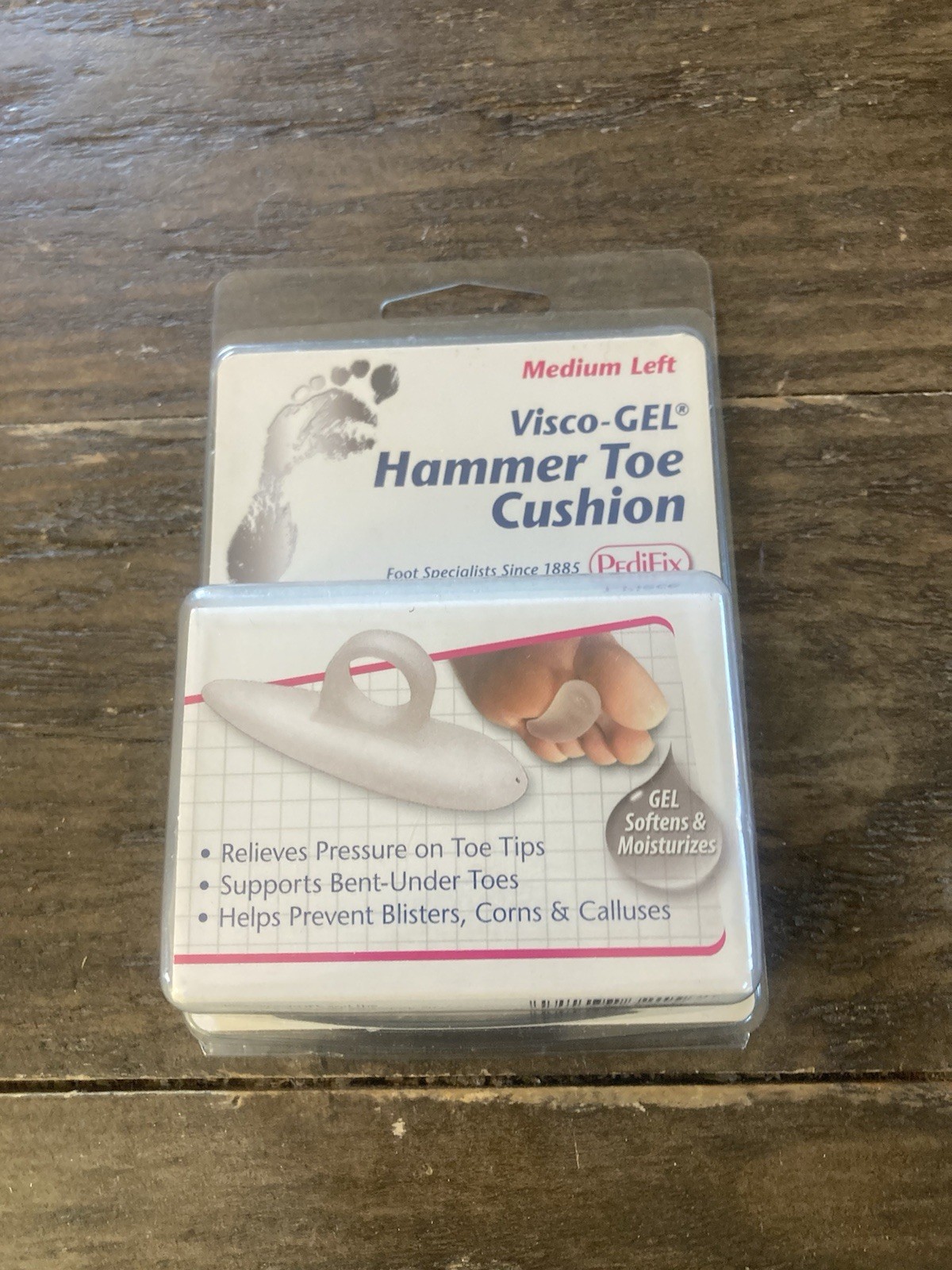 Visco Gel Left Foot Hammer Toe Cushion by PediFix Size Men 6 – 8 Women 8 – 10