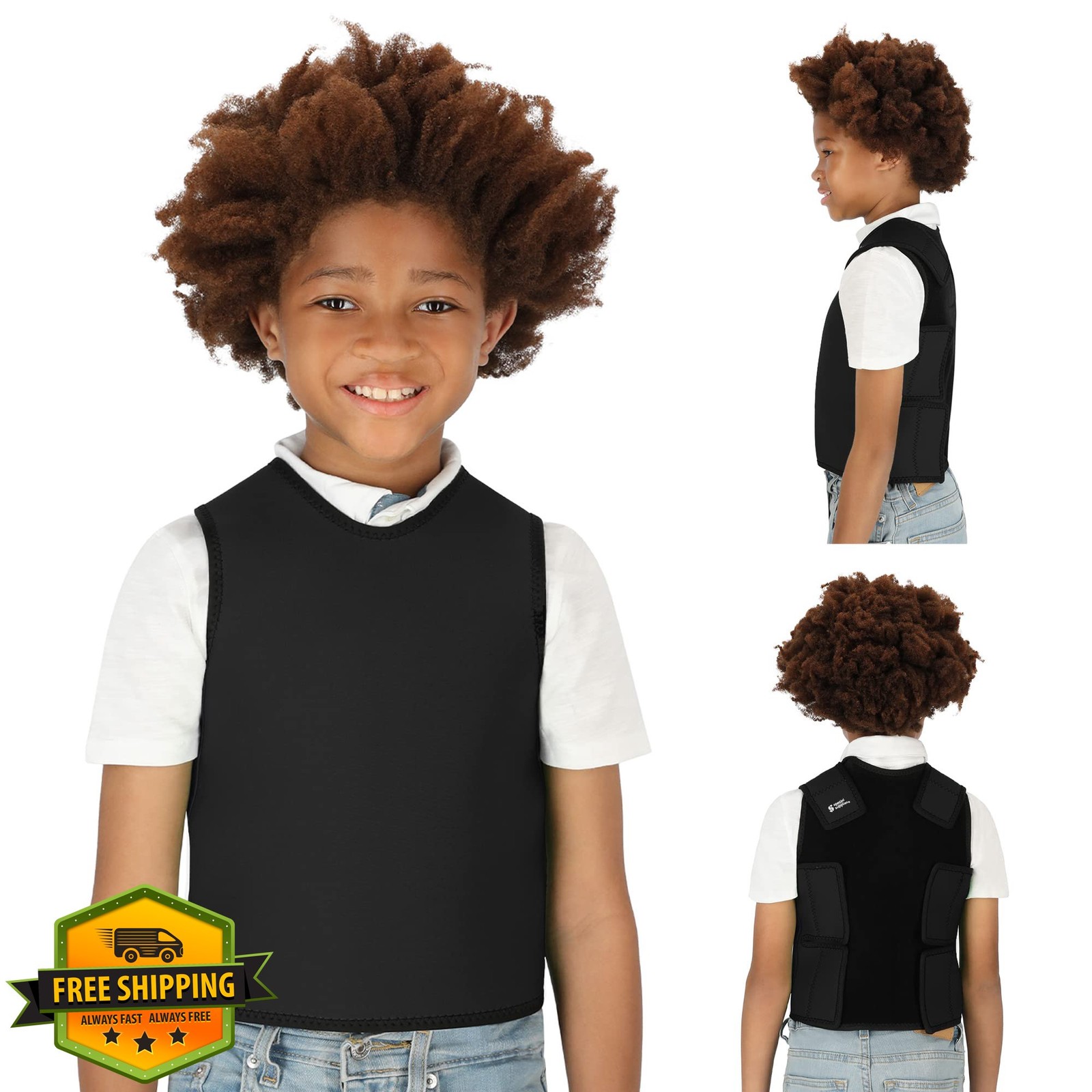 Special Supplies Sensory Compression Vest Black Small Deep Pressure Comfort