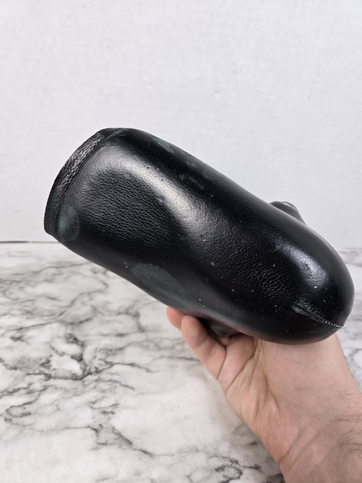 Azafo Arizona – Vintage Black Leather Orthopedic Boot – Left Foot (No Laces)
