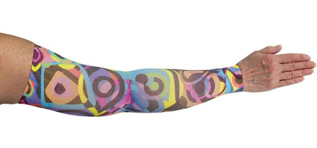 LympheDIVAS Neon Glow Compression lymphedema Sleeve & Glove Combo (Small)
