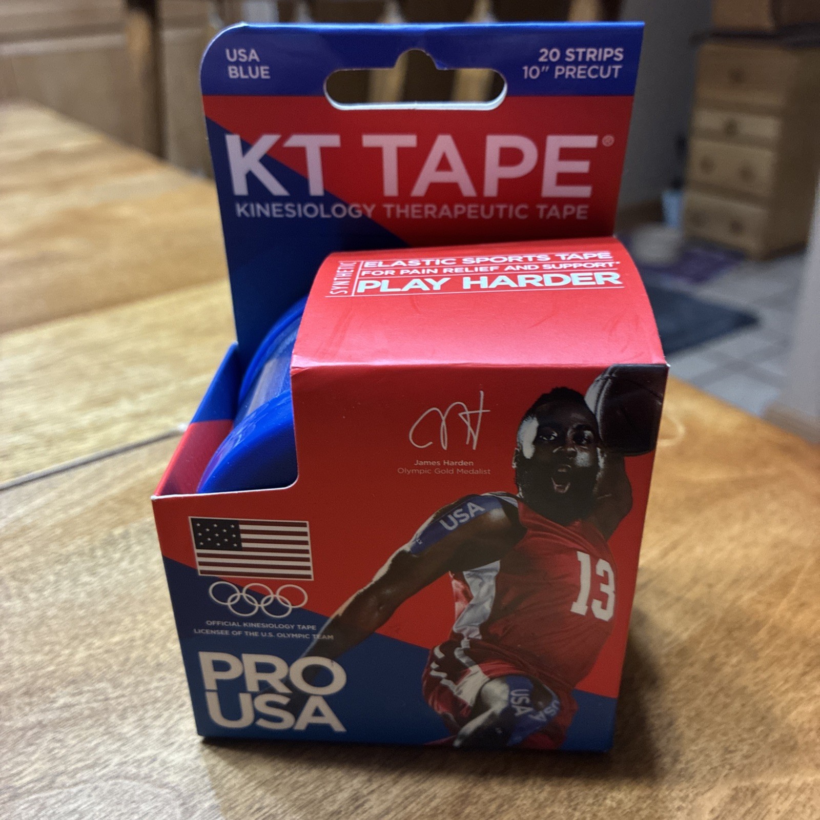 KT Tape Pro Kinesiology Therapeutic Tape USA Blue 20 Pro Strips, 2″x10″ Strips