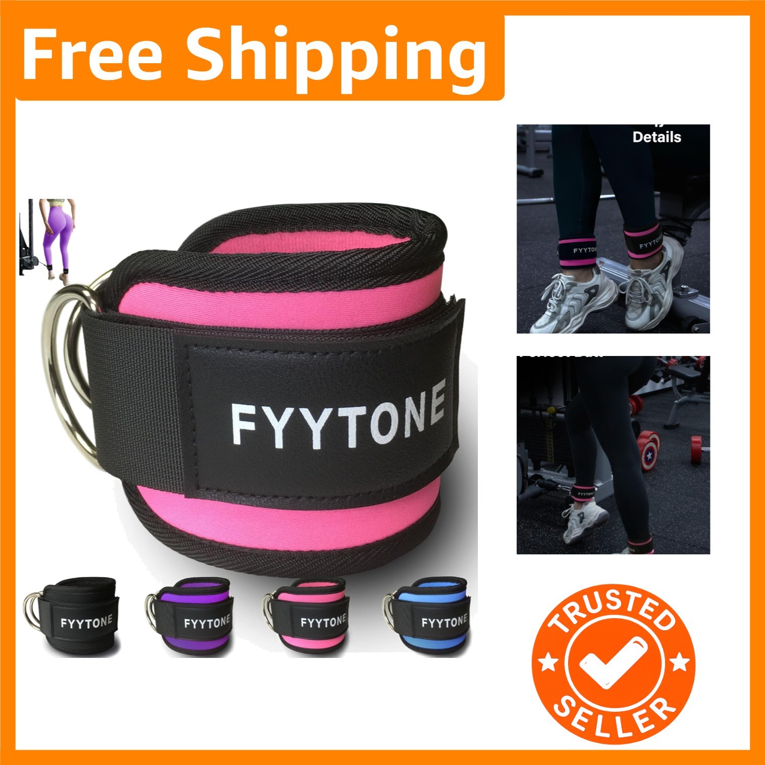 Ankle StrapPair for Cable Machine, Ankle Cuff for Kickbacks, Leg Extensions, …