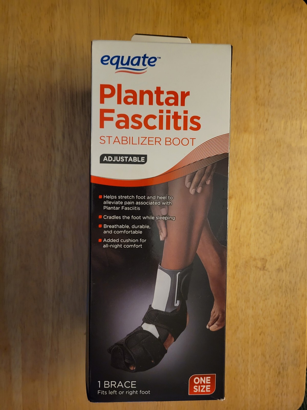 Equate Plantar Fasciitis Stablizer Black Brace Boot Adjustable One Size New