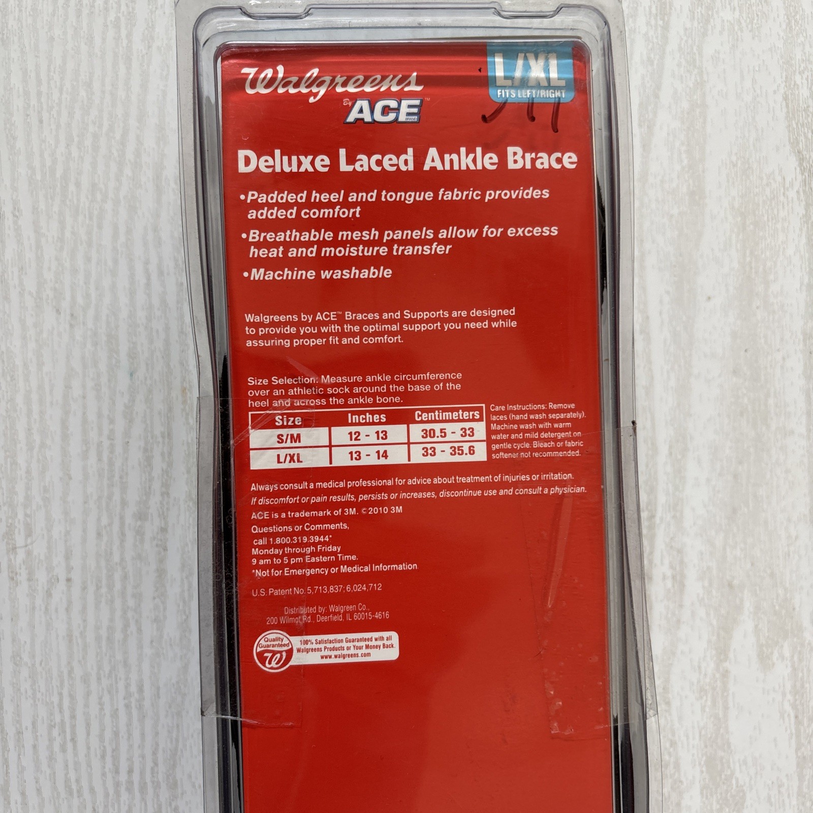 Deluxe Ankle Brace Black LG/XL Laced. Latex Free Walgreens