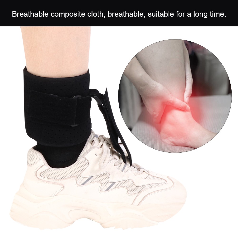Black Foot Drop Ankle Orthotic Brace Fixing Strap Splint Fracture Sprain WT