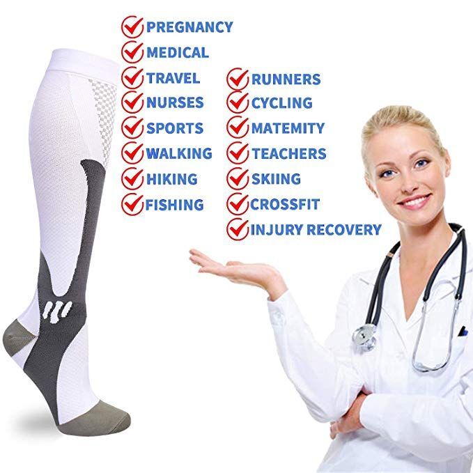 Medical Compression Socks-Varicose Vein Nylon Sock Anti Fatigue Nursing Stocking