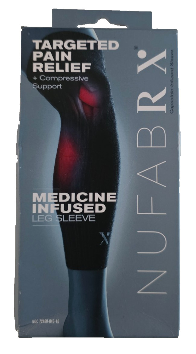 Nufabrx Leg Compression Sleeve for Pain, Thigh, Calf and Knee Brace, ONE Size