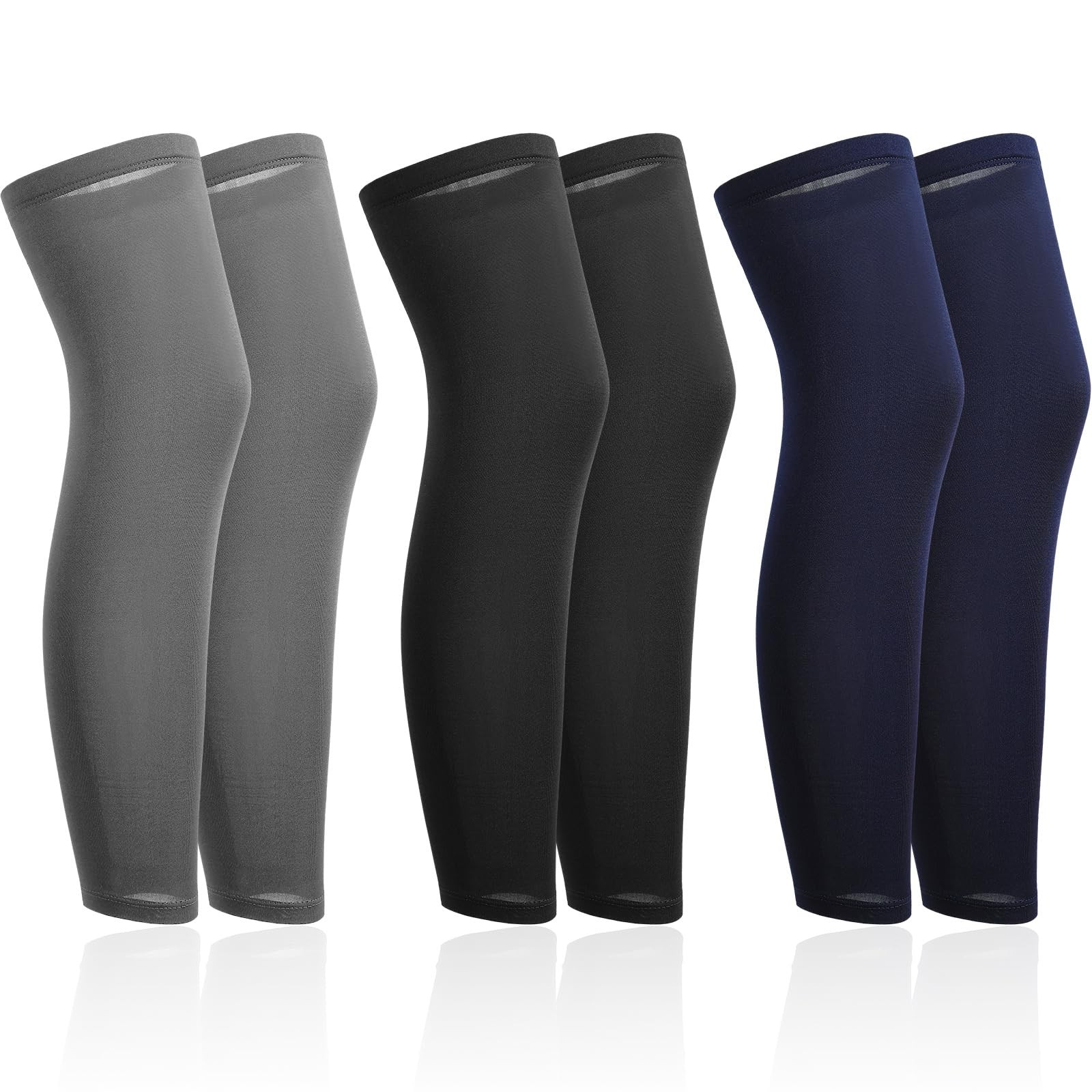 2 Pairs Full Length Compression Leg Sleeves for Men Women Sports Cycling Running