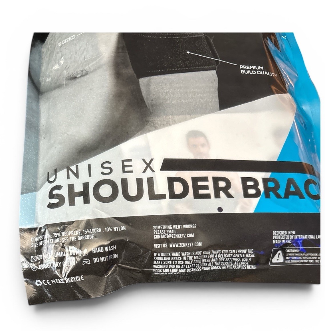 ZENKEYZ Shoulder Brace Compression & Support Unisex Black Small-Med