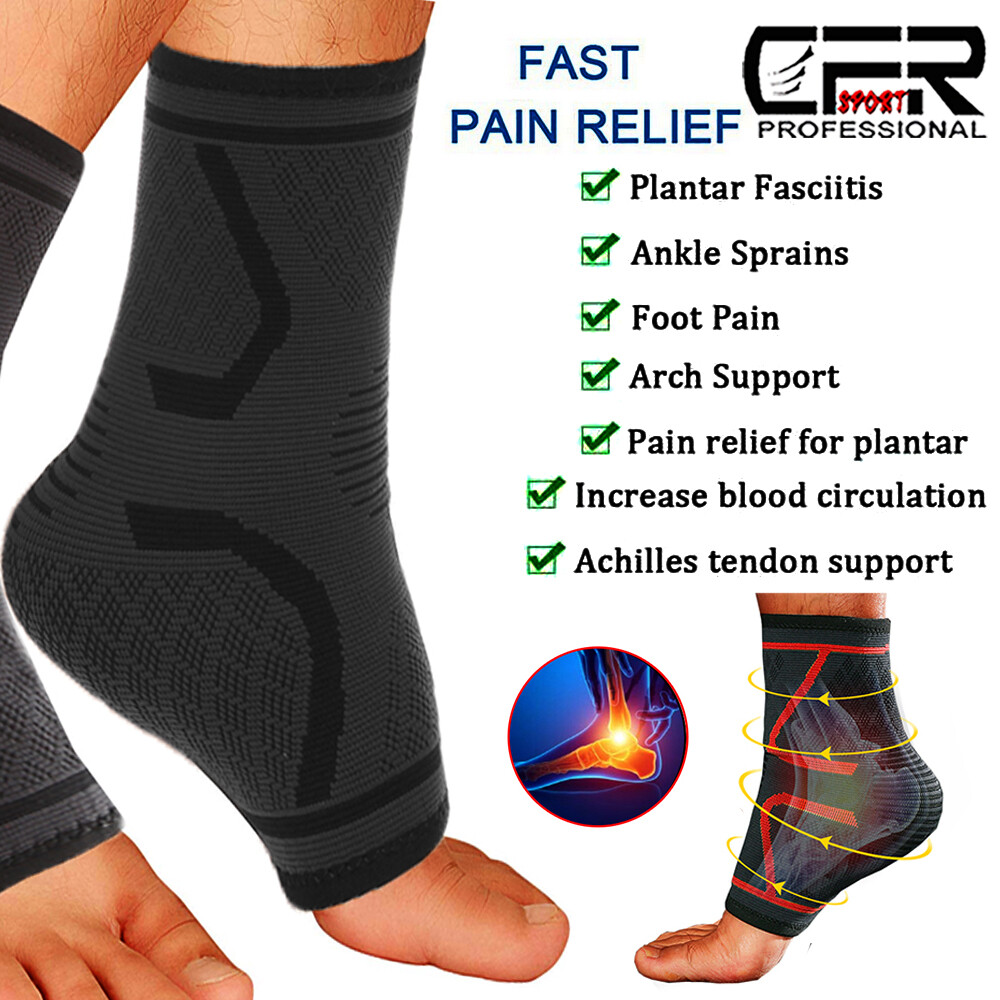 Ankle Brace Support Achilles Tendon Wrap Sleeve Socks Adjustable Arch Tendinitis