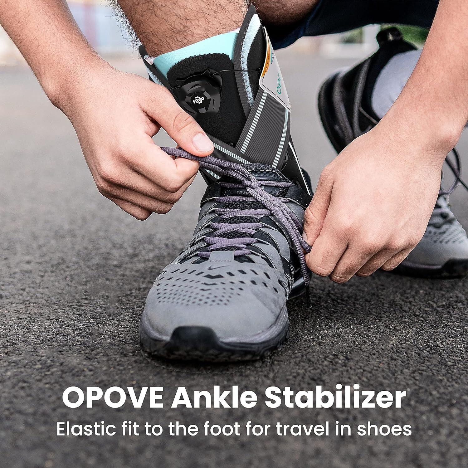 Adjustable Knob Ankle Brace for Plantar Fasciitis and Tendonitis (XL, Black) NEW