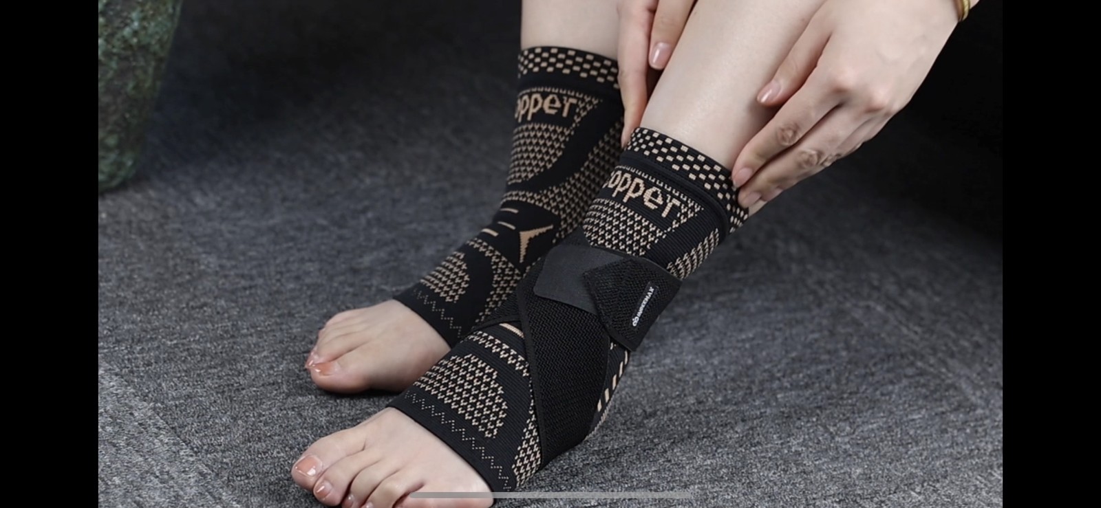 INDEEMAX Copper Ankle Brace for Sprained Ankle, Plantar Fasciitis, Achilles